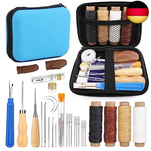 Leder-Handwerks-Werkzeug-Set, Polster-Reparatur-Set inklusive Wachsfaden,