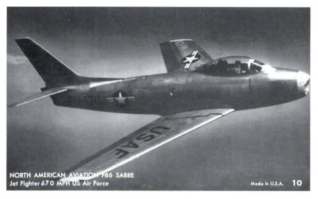 North American Aviation F86 Sabre Jet Fighter.vtg Us Air Force Postcard*P81