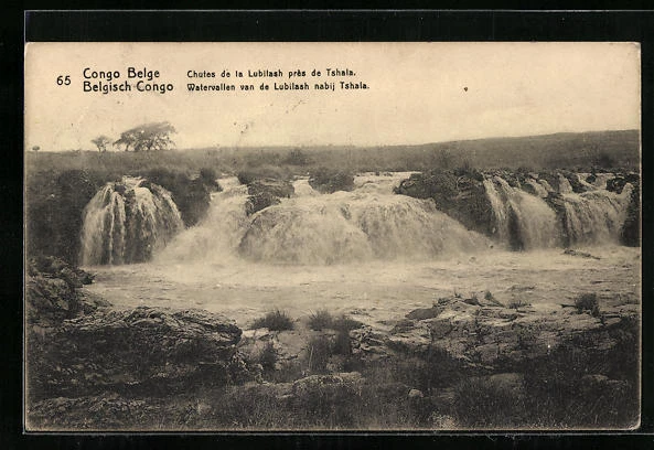 CPA Belgisch Congo, Watervallen van de Lubilash nabij Tshala