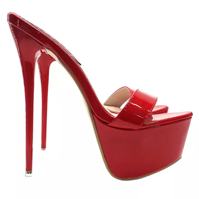 Fetish MULE cubista tacco a spillo 17.5 cm stiletto - KH102 ROSSO