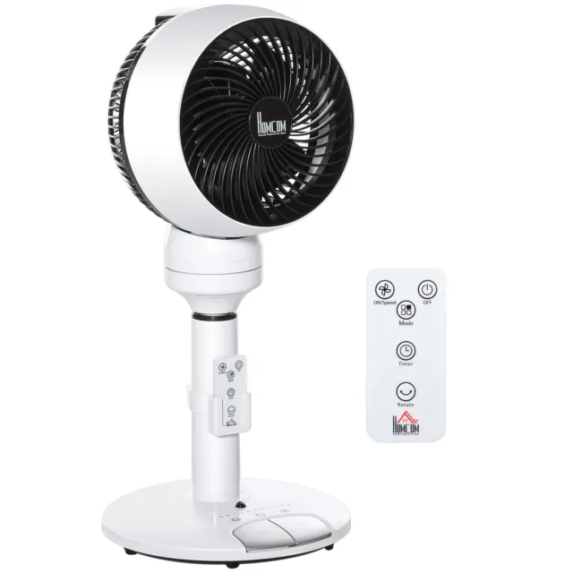 HOMCOM 9 Inch Height Adjustable Air Circulator Fan 70° Oscillating 9 Setting