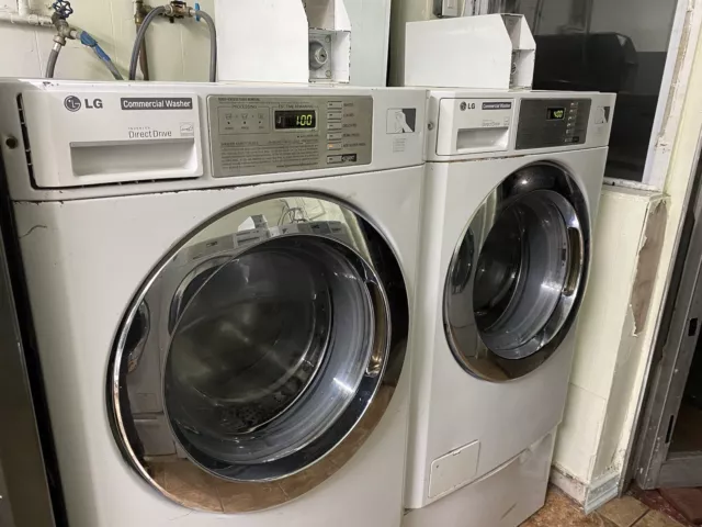 LG Coin Operated Front Load Washer, 22lb, Model: GCW1069QS laundromat