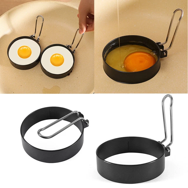 4/2X Antiadherente Espejo Formante Acero Inoxidable Panqueques Anillo Forma Cocinar ∑