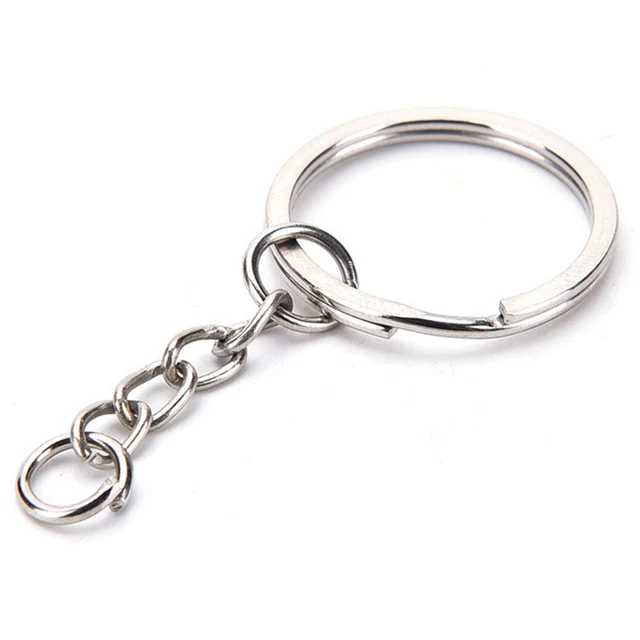 50PCS DIY Polished Silver Key Rings Key Chain Split Ring 30MM Jewelry Finding-wf 3