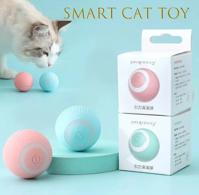 Automatischer rollender Ball Smart Katze Hundespielzeug elektrisches Haustier selbstbewegliches Kätzchen Spiel UK
