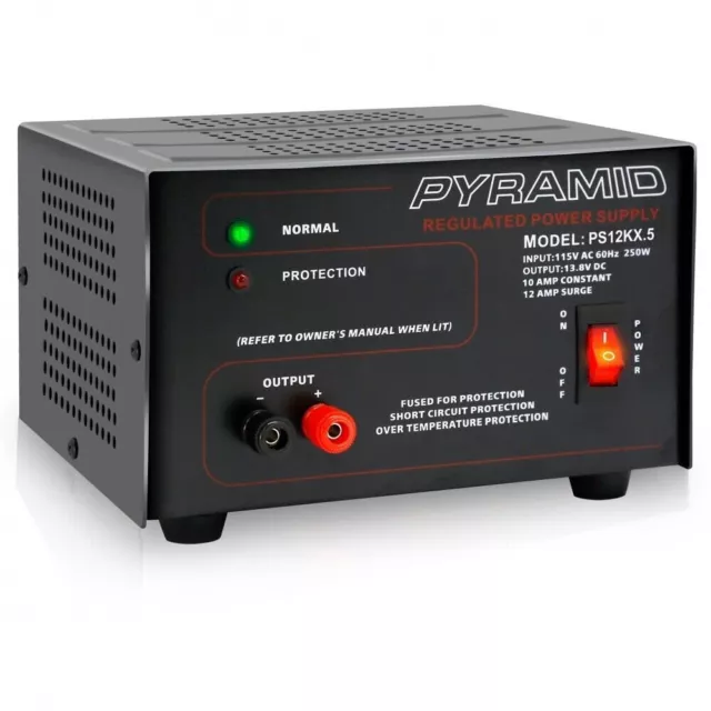 Pyramid PS12KX (PS-12KX) 10 Amp 13.8V Constant Regulated AC/DC Power Supply