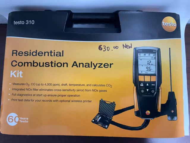 Testo 310 Residential Combustion Analyzer Kit 0563 3100 01