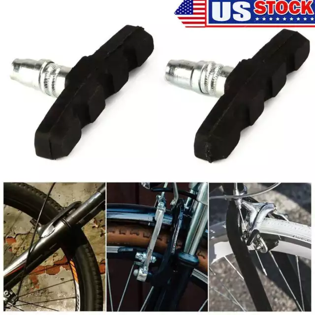 1-3Pair US Mountain Bike BMX Cycling V Brake Blocks Bicycle Break Pad Shoes Hold