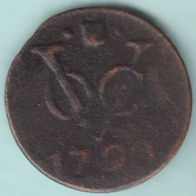 Netherlands East Indies 1790 Voc Rare Copper Coin