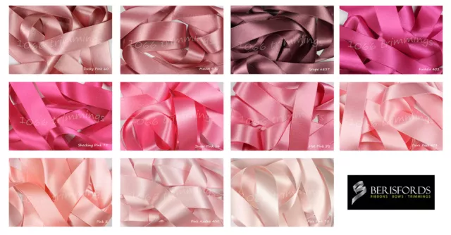 Pink Shades Double Satin Ribbon by Berisfords UK ECO