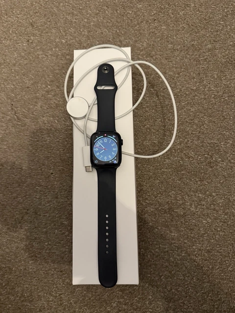 APPLE WATCH SERIES 8 45MM, GPS Aluminium Midnight, Sport Band Black £ ...