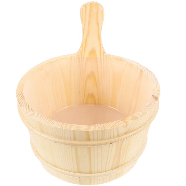 Secchio Grande 17 Litri In Legno Di Larice Con Mestolo Grande 80 Cm Per Sauna E Spa 1493 - Foto 2