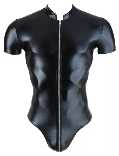 Herren Stretch Body Wetlook Männerbody Overall Stringbody T-Body Anzug Latex