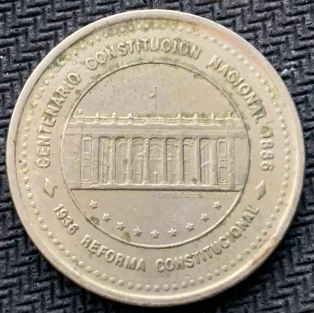 1988 Colombia  50 Pesos Coin XF AU  100 Year Comm  High Grade World Coin   #B879