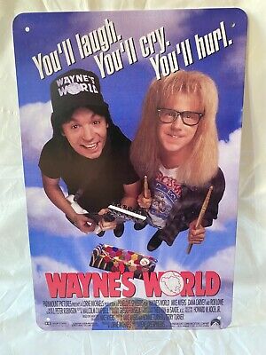 Wayne World Movie Poster Tin Sign Metal Décor Wall Art Pinup Garage 8x12 Inch