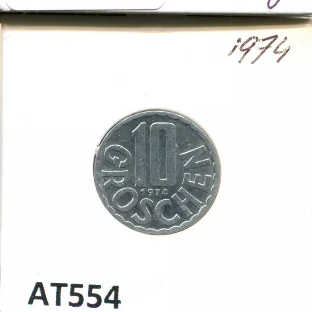 10 GROSCHEN 1974 AUSTRIA Coin #AT554U