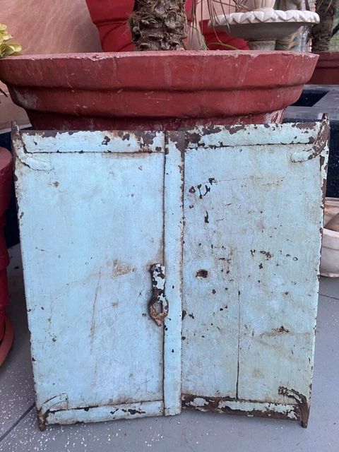 Ancient Old Wooden Blue Painted Indian Old House Window Rare Door Without Frame 5