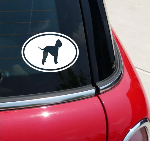Euro Bedlington Terrier Dog Graphic Decal Sticker Car Wall Oval NOT Two Colors