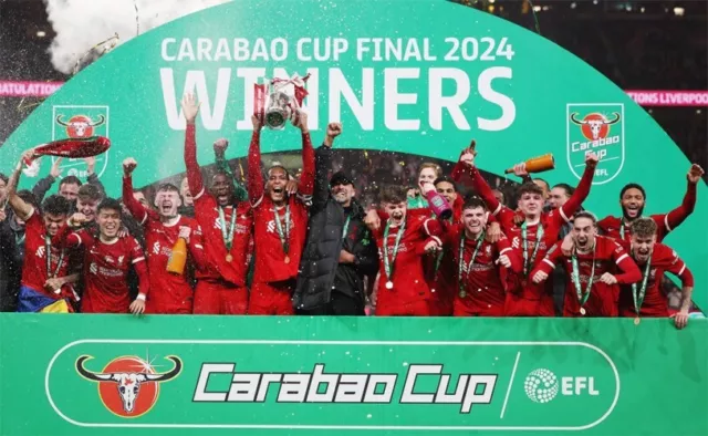 Liverpool FC Poster NEW 2024 Leauge/Carabao Cup Winners Jürgen Klopp Print A3