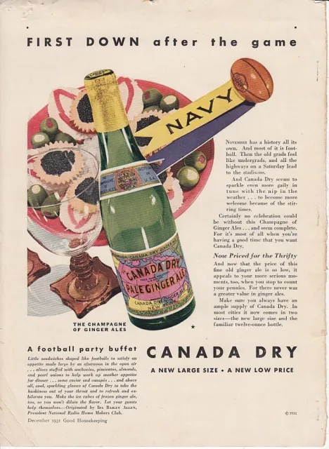 Vintage 1931 Canada Dry Advertisement Good Housekeeping Magazine