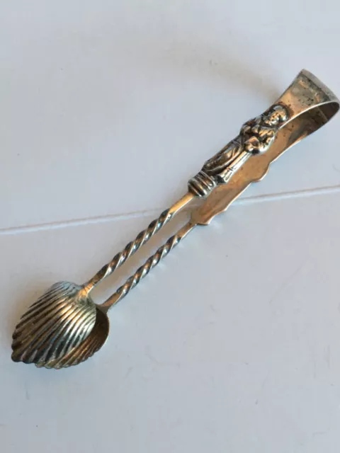 sterling silver sugar tongs shell pattern apostle