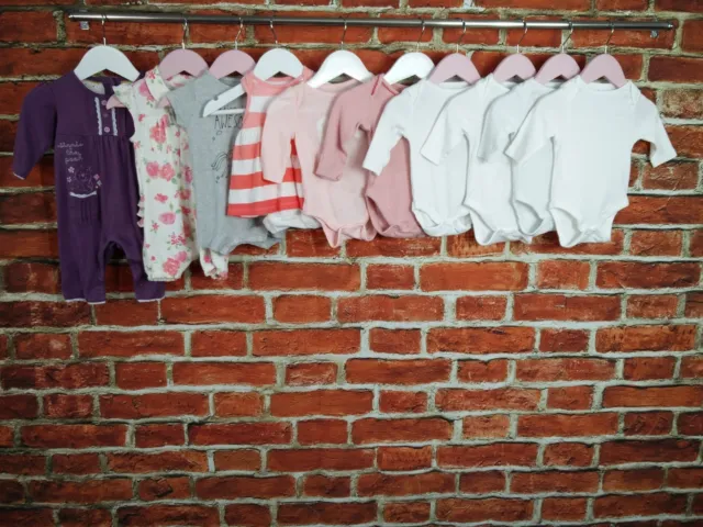 Baby Girls Bundle Age 0-3 Months Next Gap Etc Bodysuits Romper Dress Set 62Cm