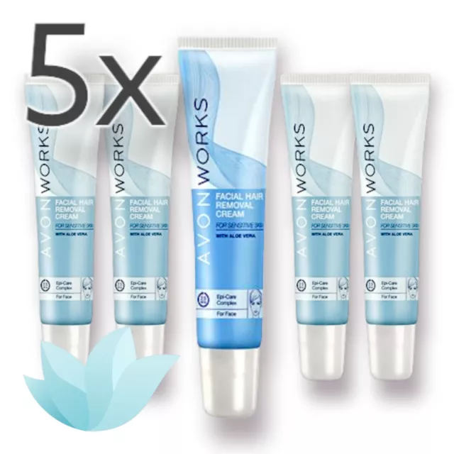 5x Avon Werke Gesichtshaar-Entfernung Creme, 15ml Pack 5 Neu 2023 Lager