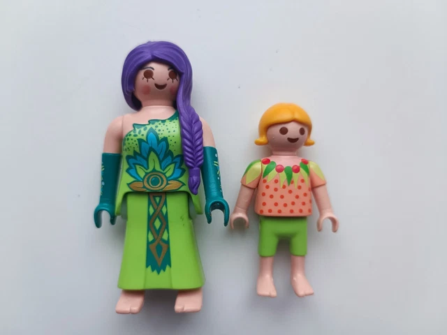 Jeu jouet figurines - lot de deux Playmobil femme + fille