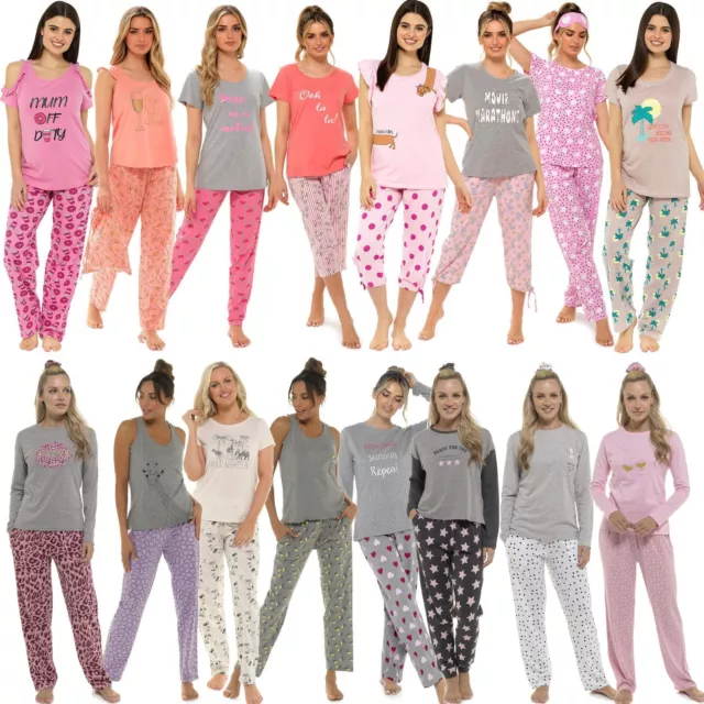 Womens/Ladies Cotton Pyjamas Pyjama PJs Summer Nightwear Set Size 8-22 NEW