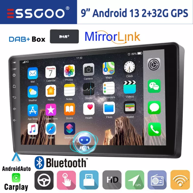 DAB+ 32G Android 13 Carplay Autoradio GPS Navi RDS Für Fiat Ducato Peugeot Boxer