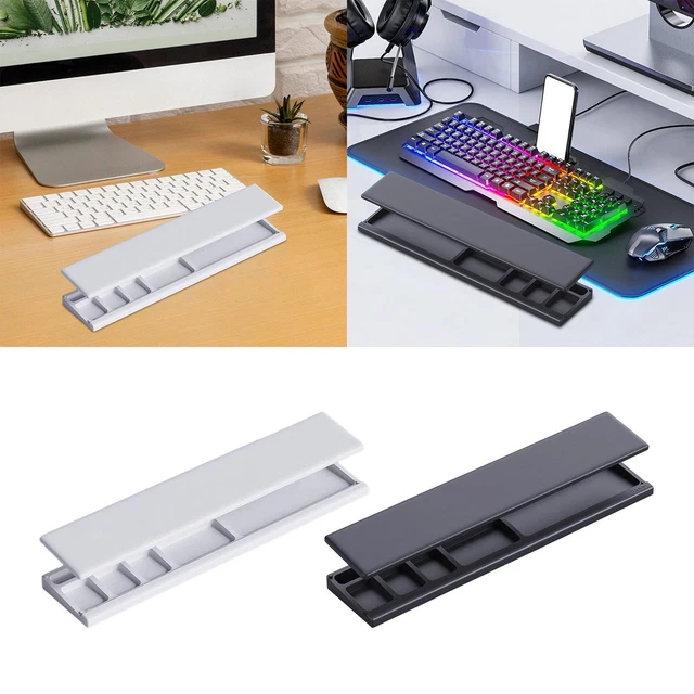 Handgelenkpolster & Transparente Tastaturauflage, Ergonomisch & Rutschfest – Weiß