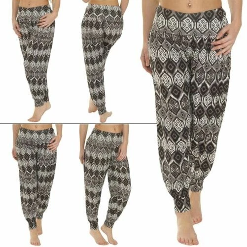 Donna Harem Pantaloni Azteco Stampa Ali Baba Lunghezza Intera Nuovo UK