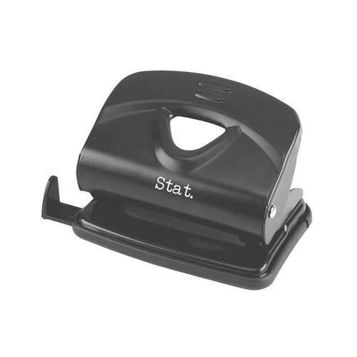 Stat 2 Hole Medium Punch Metal Black 20 Sheet Adjustable Paper Positioning Guide