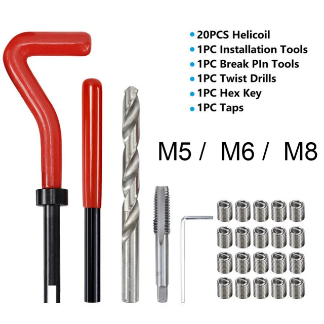25PCS M5/M6/M8 THREAD Repair Helicoil Kit Manufacturing Twist Drill Bit ...