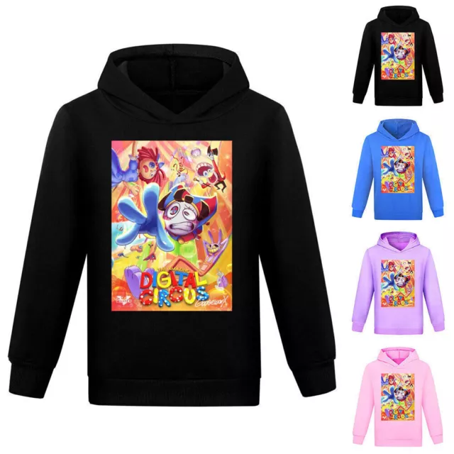 The Amazing Digital Circus Kids Sweatshirt Hooded Hoodies Casual Pullover Tops ~