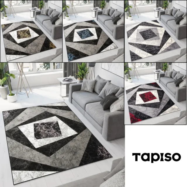 Tapiso maroc tapis salon chambre moderne marocain noir gris bleu