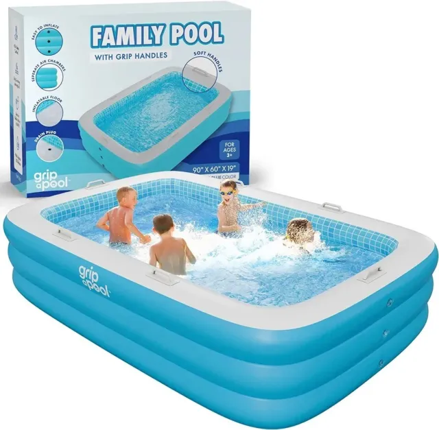 Kids Swimming Pool Large Inflatable Handles and Blow Up Soft Floor Luxury pool