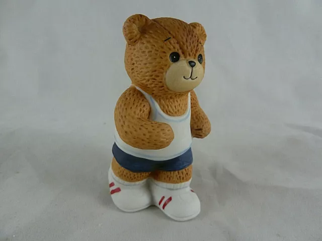 Lucy & Me Boy Jogger Runner Bear Lucy Rigg Enesco 1984 3 1/2" Tall