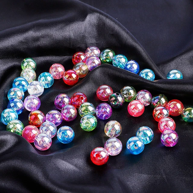 50pcs 8mm AB Color Clear Loose Round Transparent Spacer Bead DIY Brace~m' 3
