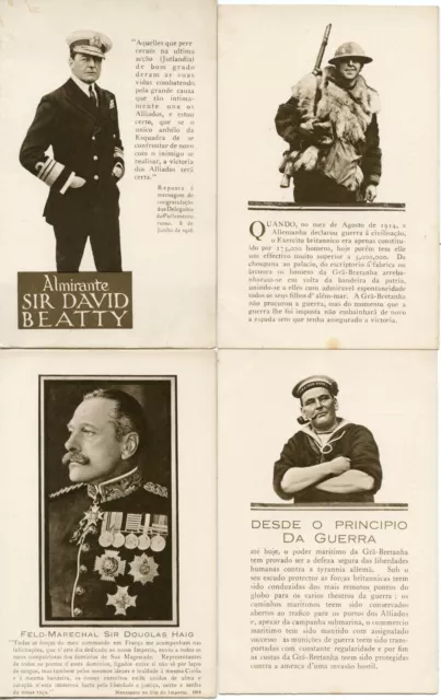 Sir David BEATTY . Douglas HAIG .Armée Britannique. Set of 6 postcards. 2