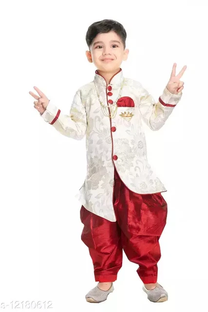 Sherwani Bambini Ragazzi Kurta Pigiama Ragazzi Lunghe Gilet Con Kurta Payjamas
