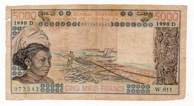 ESSAI BANQUE CENTRALE Afrique De L'ouest 5000 Francs 1982 Monnaie