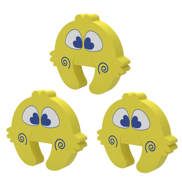 3pcs Door Jams No Odor Shock-absorbing Cartoon Door Stoppers Baby Finger
