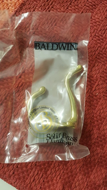 Coat Hat Hook POLISHED Solid BRASS Premium Baldwin Quality Costume NEW stock 3"