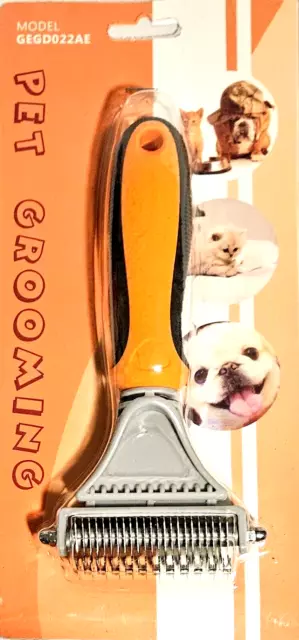 2 Side Dog Brush for Shedding Dematting Grooming Cat Hair Undercoat Rake Comb