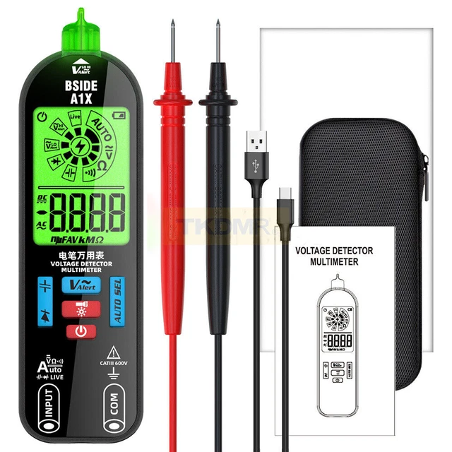 A1X Mini Digital Multimeter Smart Auto Ranging Rechargeable DC/AC Voltage