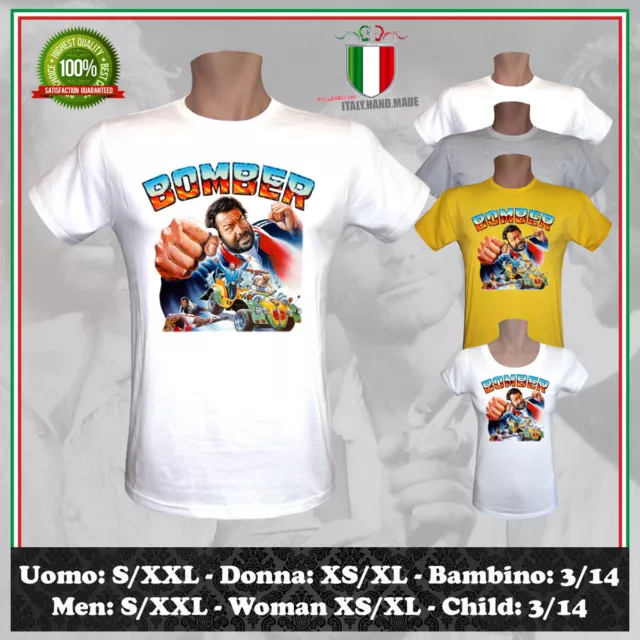 T-Shirt Bomber Bud Spencer Terence Hill Vintage Film Movie Tv Uomo Donna Bambino