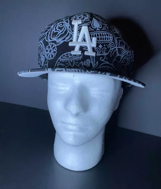 LA Dodgers New Era MLB Dia De Los Muertos All Over Skull Snapback Mens Hat Cap