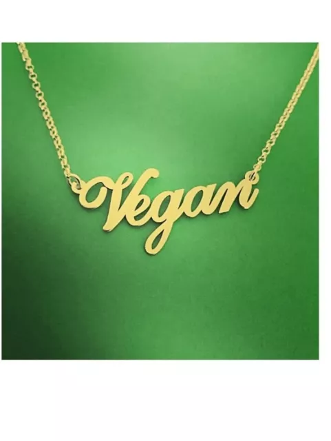 Signature Name Plated ‘VEGAN’ 18k Gold Plated Necklace-Trendy & Stylish-L@@K!!!