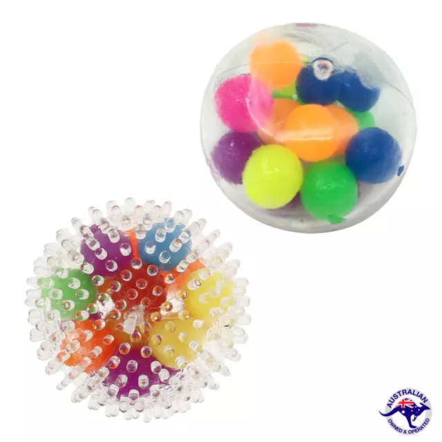 Sensory Squishy Balls Stress Relief Balls Spiky Toys for Kids, DNA Squeeze Balls